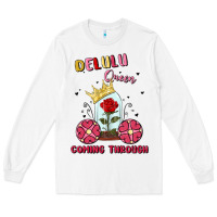 White delulu queen coming through Long Sleeve Tee - MaliasSmallBusiness