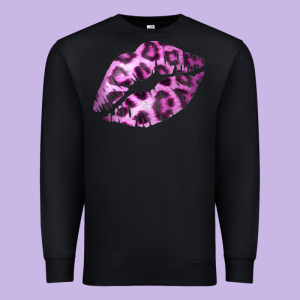 Pink Leopard Lips Premium Sweatshirt Designed By Bettercallsaul