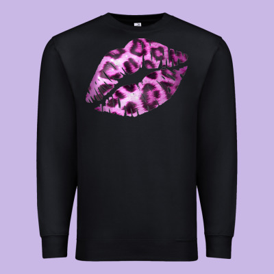 Pink Leopard Lips Premium Sweatshirt Designed By Bettercallsaul