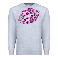 Heather Grey Pink Leopard Lips Premium Sweatshirt - Bettercallsaul