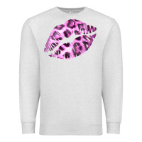 Oatmeal Heather Pink Leopard Lips Premium Sweatshirt - Bettercallsaul