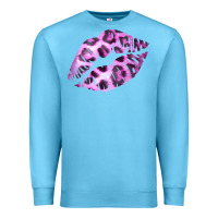 Ocean Blue Pink Leopard Lips Premium Sweatshirt - Bettercallsaul