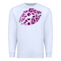 White Pink Leopard Lips Premium Sweatshirt - Bettercallsaul