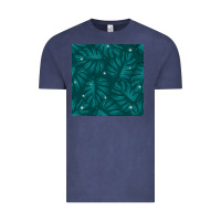 Vintage Denim Tropical  Leaves Seamless Pattern Vintage Tee - BundleAndBundleShop
