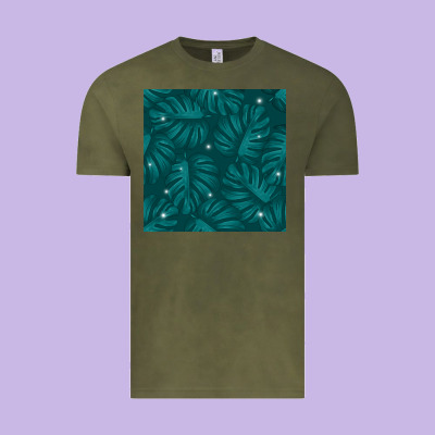 Tropical  Leaves Seamless Pattern Vintage Tee Designed By Bundleandbundleshop