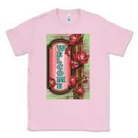Bubblegum Pink Western Red Roses Welcome Classic Tee - LillyAllenDesigns