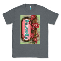 Charcoal Heather Western Red Roses Welcome Classic Tee - LillyAllenDesigns
