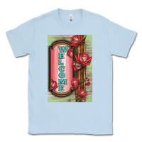 Dusty Blue Western Red Roses Welcome Classic Tee - LillyAllenDesigns