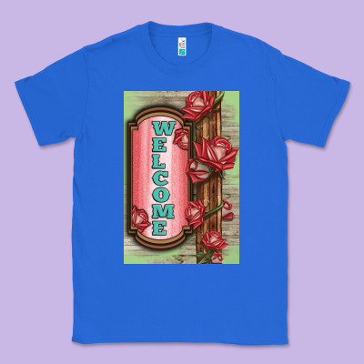 Western Red Roses Welcome Classic Tee Designed By Lillyallendesigns