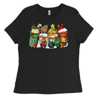 Black Christmas tractor coffee cups Ladies Tee - Zillion Design Studio