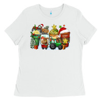 White Christmas tractor coffee cups Ladies Tee - Zillion Design Studio