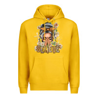 Lemon Silver White Believe Praying Caucasian Messy Bun Premium Hoodie - texasbilliewilder