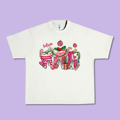 Pink Christmas Teeth Urban Heavy Tee Designed By Adodesignshop