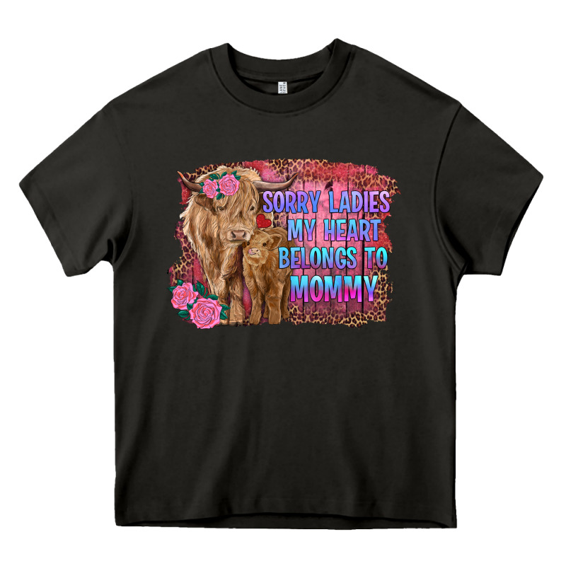 Sorry Ladies My Heart Belongs To Mommy Highland Cow And Calf Heavy Core Tee by RanaPortraitStore | Teevron