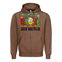 Chestnut my sleigh broke so now i am a school bus driver Zipper Hoodie - MaliasSmallBusiness