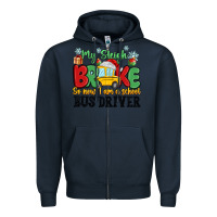 Navy my sleigh broke so now i am a school bus driver Zipper Hoodie - MaliasSmallBusiness
