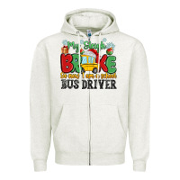 Oatmeal Heather my sleigh broke so now i am a school bus driver Zipper Hoodie - MaliasSmallBusiness