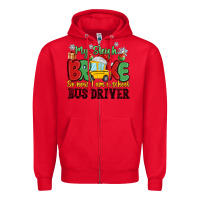 Red my sleigh broke so now i am a school bus driver Zipper Hoodie - MaliasSmallBusiness