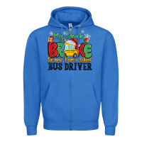 True Royal my sleigh broke so now i am a school bus driver Zipper Hoodie - MaliasSmallBusiness