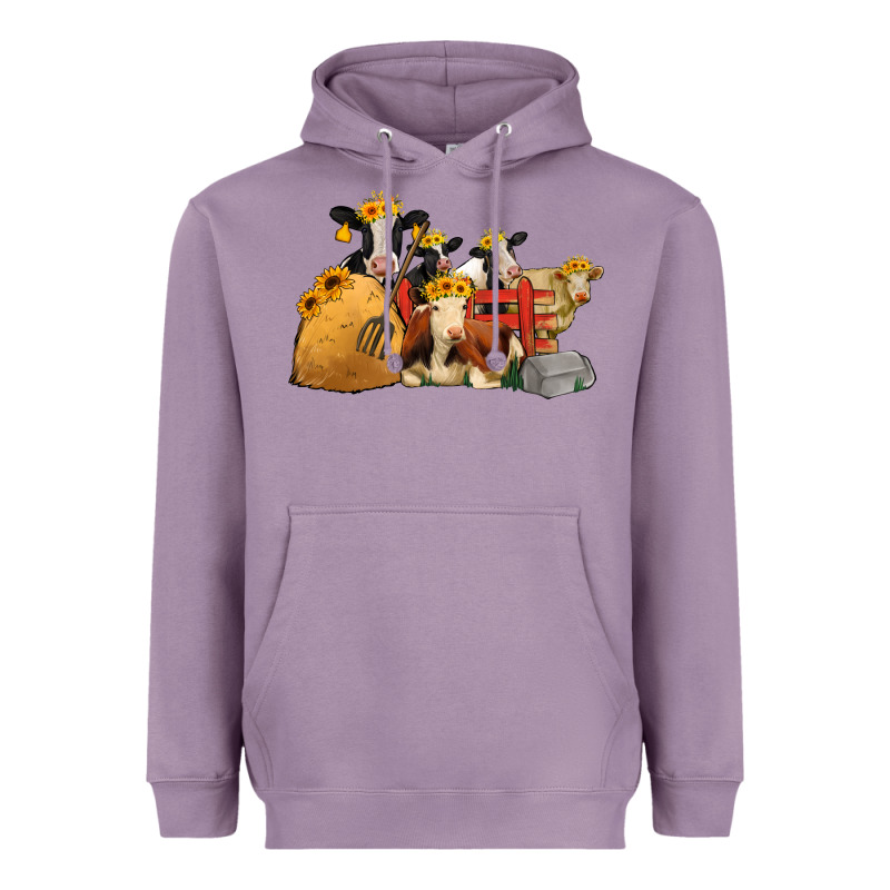 Farm Animals With Sunflower Headbands Heavyweight Hoodie by Jasminsmagicworld | Teevron