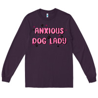 Plum anxious dog lady Long Sleeve Tee - MaliasSmallBusiness