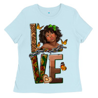 Baby Blue love melanin Ladies Tee - texasbilliewilder