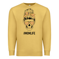 Antique Gold Yellow Flower on Pink Background Mom Skull Premium Sweatshirt - Bettercallsaul