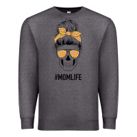 Charcoal Heather Yellow Flower on Pink Background Mom Skull Premium Sweatshirt - Bettercallsaul