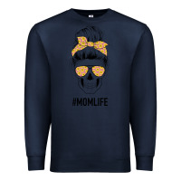 Navy Yellow Flower on Pink Background Mom Skull Premium Sweatshirt - Bettercallsaul