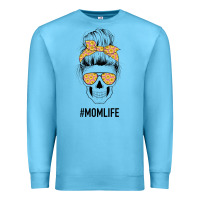 Ocean Blue Yellow Flower on Pink Background Mom Skull Premium Sweatshirt - Bettercallsaul