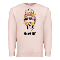 Pale Pink Yellow Flower on Pink Background Mom Skull Premium Sweatshirt - Bettercallsaul