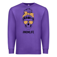 Purple Yellow Flower on Pink Background Mom Skull Premium Sweatshirt - Bettercallsaul