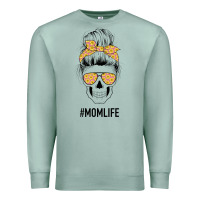 Seafoam Yellow Flower on Pink Background Mom Skull Premium Sweatshirt - Bettercallsaul