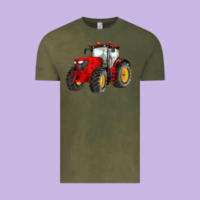 Western Farm Tractor Red Vintage Tee Designed By Artiststas