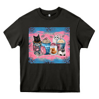 Asphalt cat coffee cups Heavy Core Tee - Zillion Design Studio
