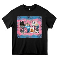 Black cat coffee cups Heavy Core Tee - Zillion Design Studio