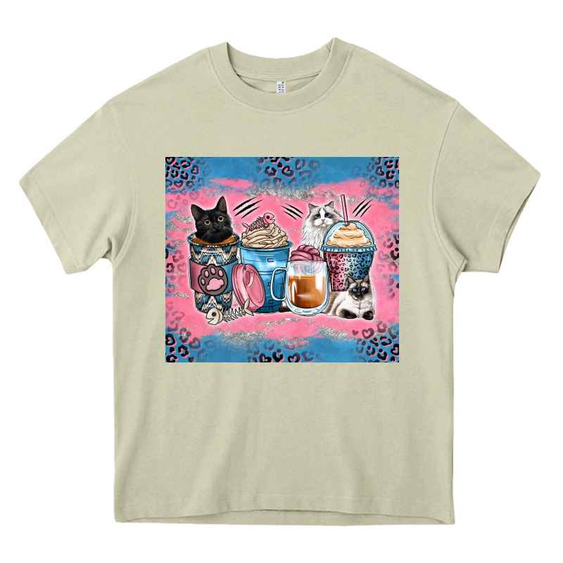 Cat Coffee Cups Heavy Core Tee by Zillion Design Studio | Teevron