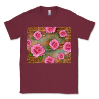 Burgundy Western Pink Roses Classic Tee - LillyAllenDesigns