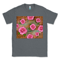 Charcoal Heather Western Pink Roses Classic Tee - LillyAllenDesigns