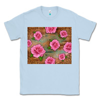 Dusty Blue Western Pink Roses Classic Tee - LillyAllenDesigns