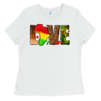White love melanin with african map Ladies Tee - texasbilliewilder