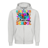 Dove Grey game over back to school Zipper Hoodie - NancyCooperArtShop