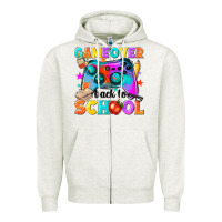 Oatmeal Heather game over back to school Zipper Hoodie - NancyCooperArtShop