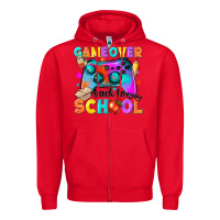 Red game over back to school Zipper Hoodie - NancyCooperArtShop