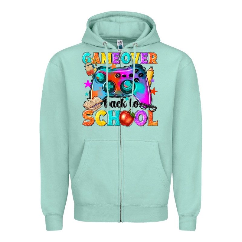 Game Over Back To School Zipper Hoodie by NancyCooperArtShop | Teevron