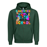 Sports Green game over back to school Zipper Hoodie - NancyCooperArtShop
