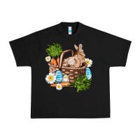 Black easter bunny in basket wıth carrot and eggs Urban Heavy Tee - AdoDesignShop