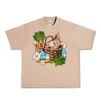 Burro easter bunny in basket wıth carrot and eggs Urban Heavy Tee - AdoDesignShop
