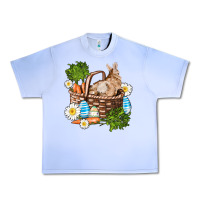 Grape Ice easter bunny in basket wıth carrot and eggs Urban Heavy Tee - AdoDesignShop