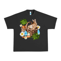 Pigment Black easter bunny in basket wıth carrot and eggs Urban Heavy Tee - AdoDesignShop